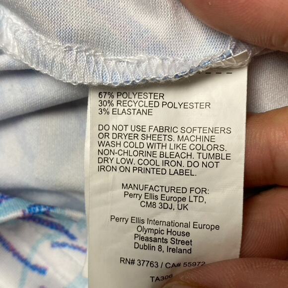 Nicklaus XXL Men's Golf Polo Shirt Blue Purple Leaf Eco Polyester Performance - Picture 7 of 9